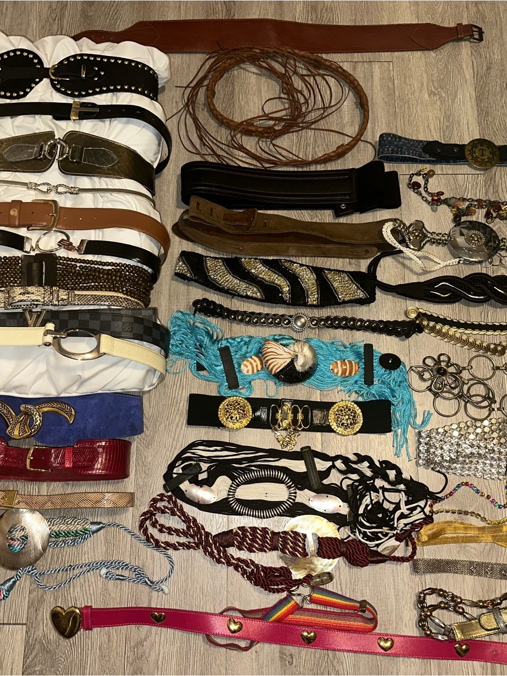 Vintage Lot 36 Mod Cinch Chain Metal Dress Concho Belt S M L Resale